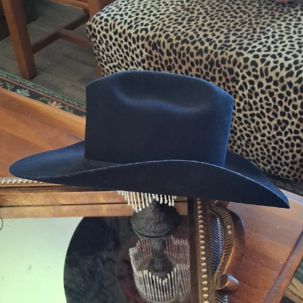 Men's Black Long Oval Felt Hat 7 1/4 American Hat Co. - Picture 1 of 11